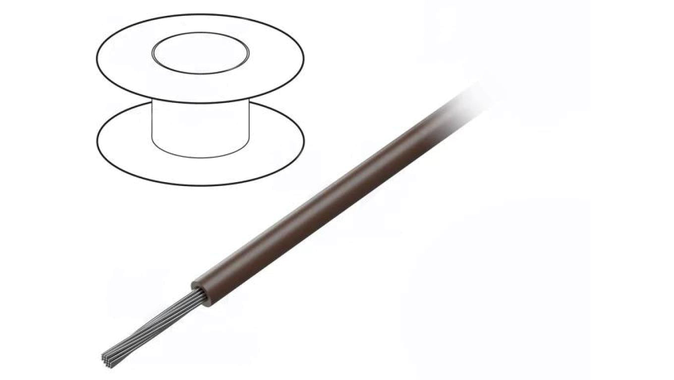 Przewód na rolce 30,5m linka Cu 26AWG PVC brązowy 600V 1853 BR005