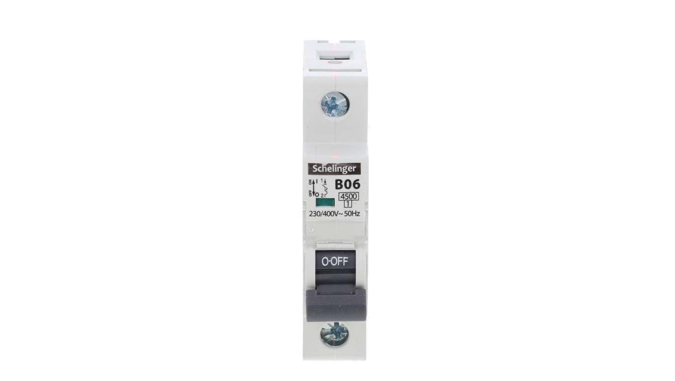 Wyłącznik nadprądowy 1P B 6A 4,5kA AC SCHELINGER A02-G7-1P-B06