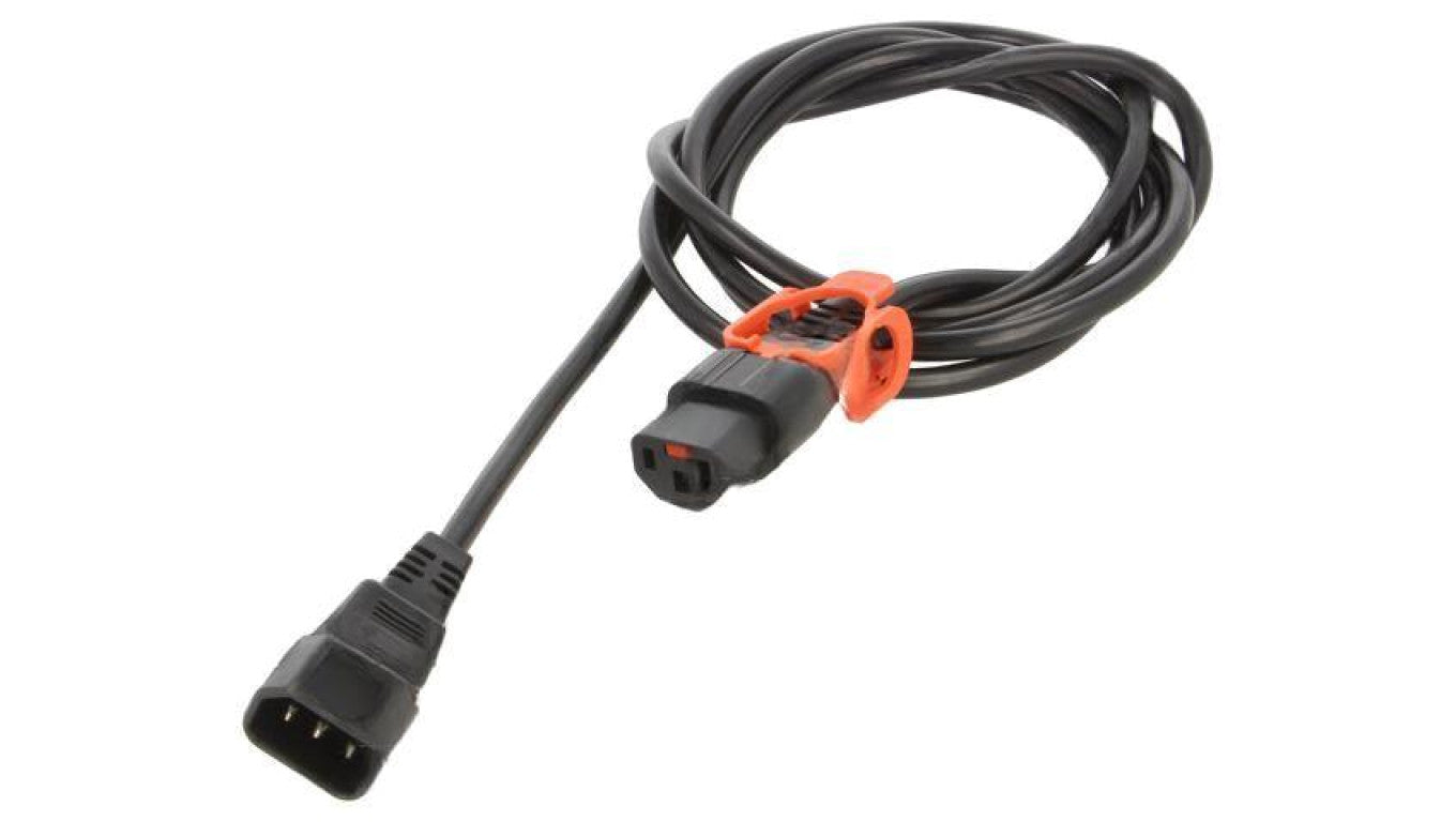 Kabel IEC C13 żeński, IEC C14 męski 2m z blokadą IEC LOCK+ IL13P-C14-H05-3100-200