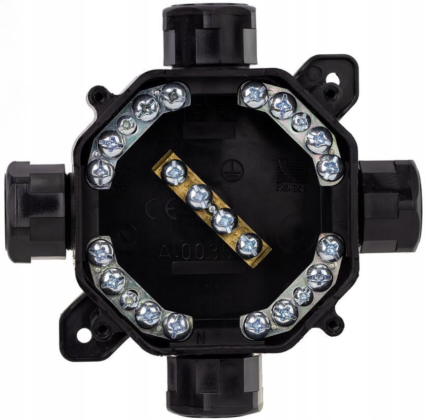 Puszka natynkowa hermetyczna PG16, IP 67 (5x4mm2), kolor czarny PAWBOL A.0035C