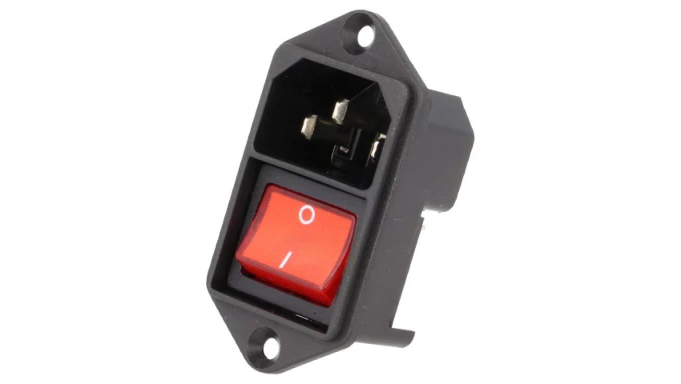 Złącze zasilające AC gniazdo męskie 10A 250VAC IEC 60320 4302.2101