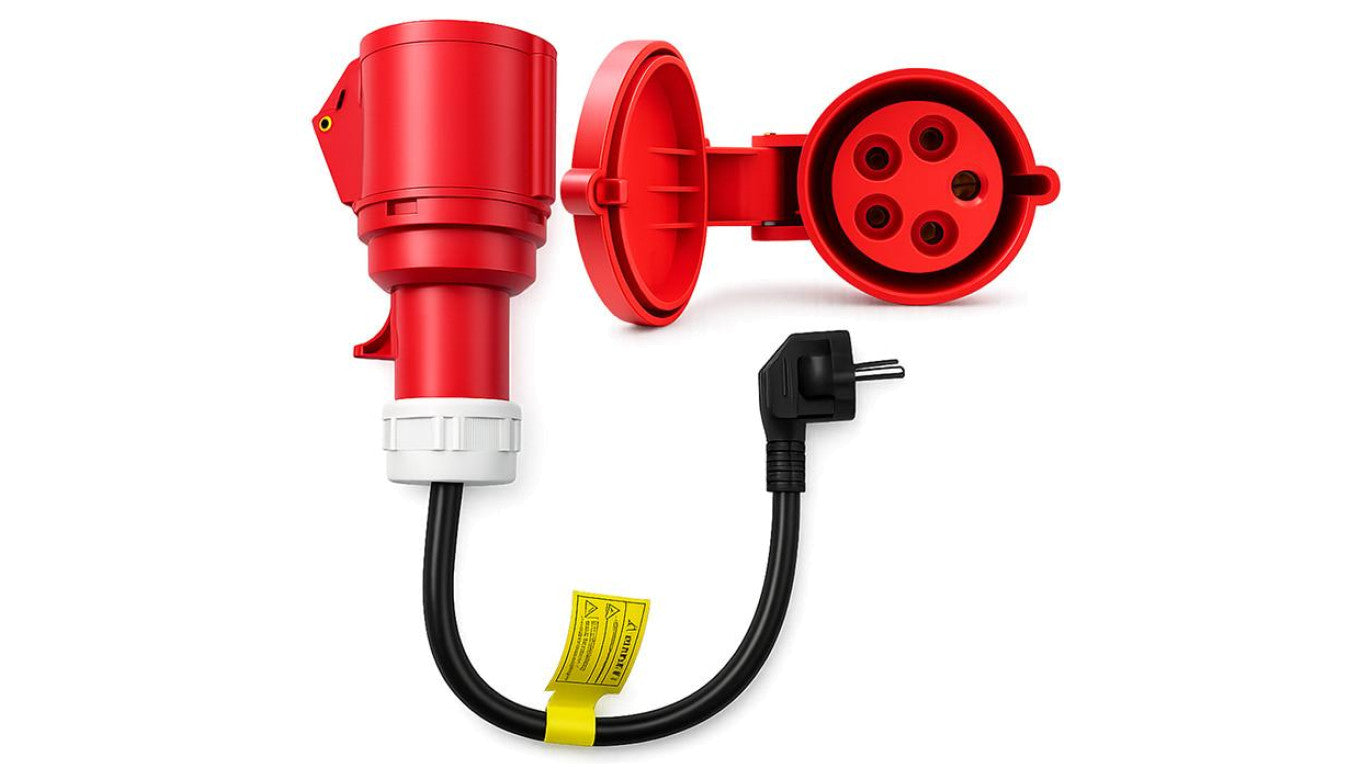 52724 Qoltec Adapter siłowy do ładowarek EV gniazdo CEE 16A 5P Przejściówka 400V na SCHUKO 230V max 16A 3.5 kW