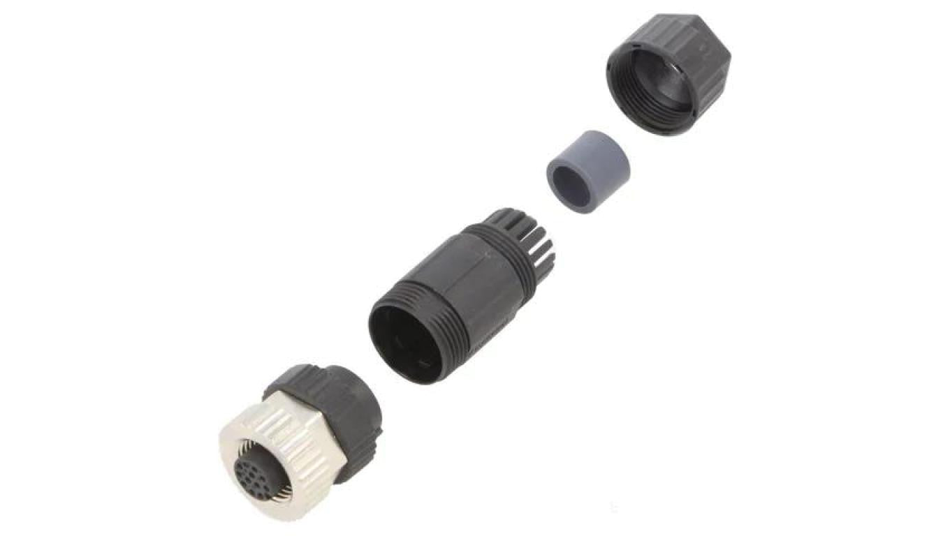 Wtyk M12 12-PIN żeński kod A-DeviceNet / CANopen na przewód M12A-12BFFA-SL7001
