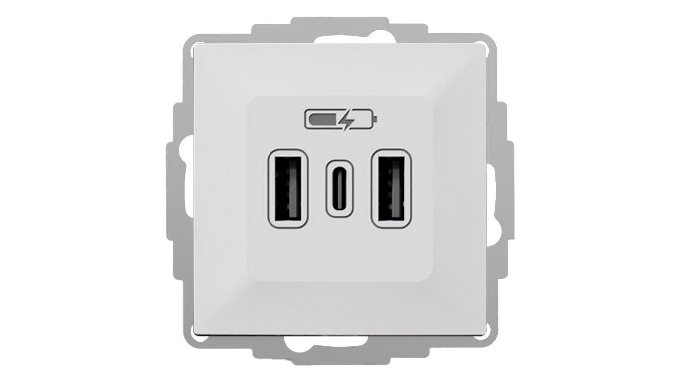 VESTRA ładowarka USB 2xA+C biały 3808-10