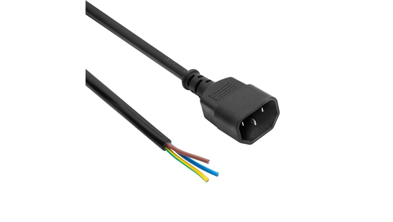 Kabel zasilający bez zakończenia Akyga AK-OT-09C CU 3x1mm² IEC C14 1.8m