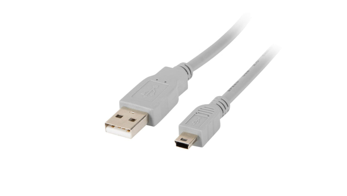 Kabel połączeniowy miniUSB 2.0 /Canon/ Typ USB A/miniUSB B(5pinów), M/M szary 1,8m CA-USBK-10CC-0018-S