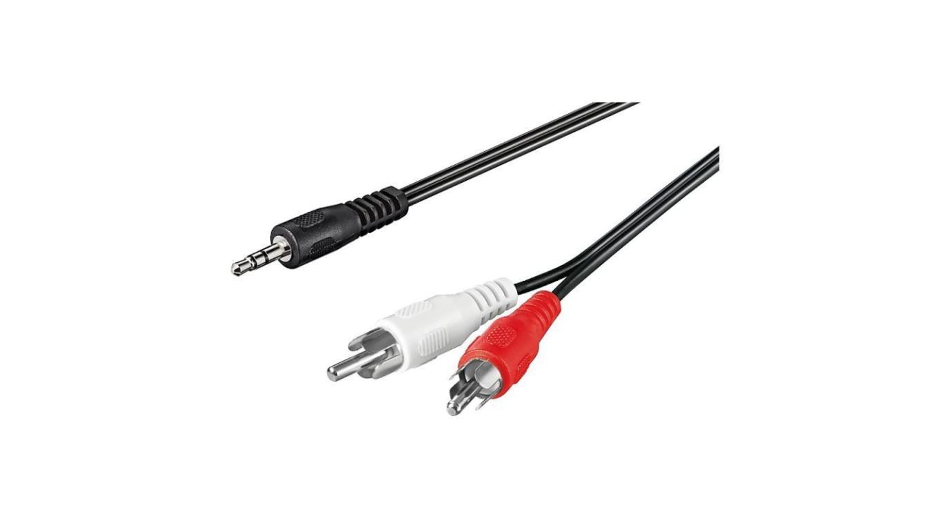 KABEL AUDIO STEREO JACK 3.5MM NA 2x RCA M/M 1,5M CZARNY