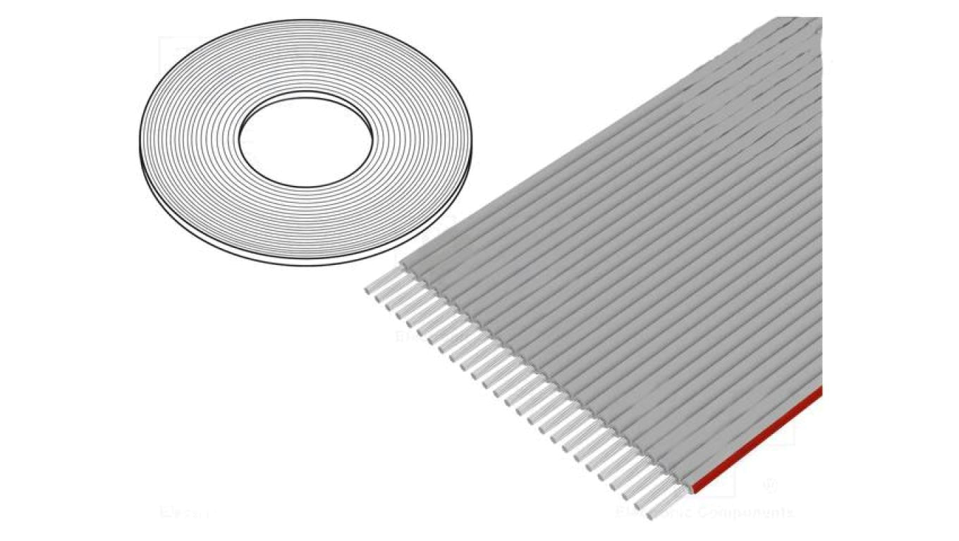 Przewód: wstążkowy 1mm linka Cu nieekranowany PVC szary 30,5m DS1057-01-26A282R-30.5