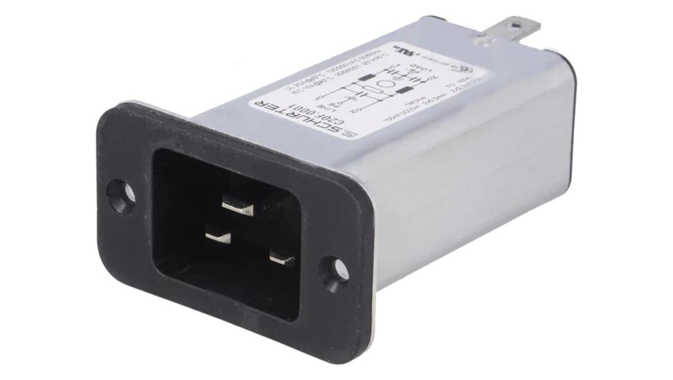 Złącze zasilające AC gniazdo męskie 20A 250VAC IEC 60320 C20F.0001