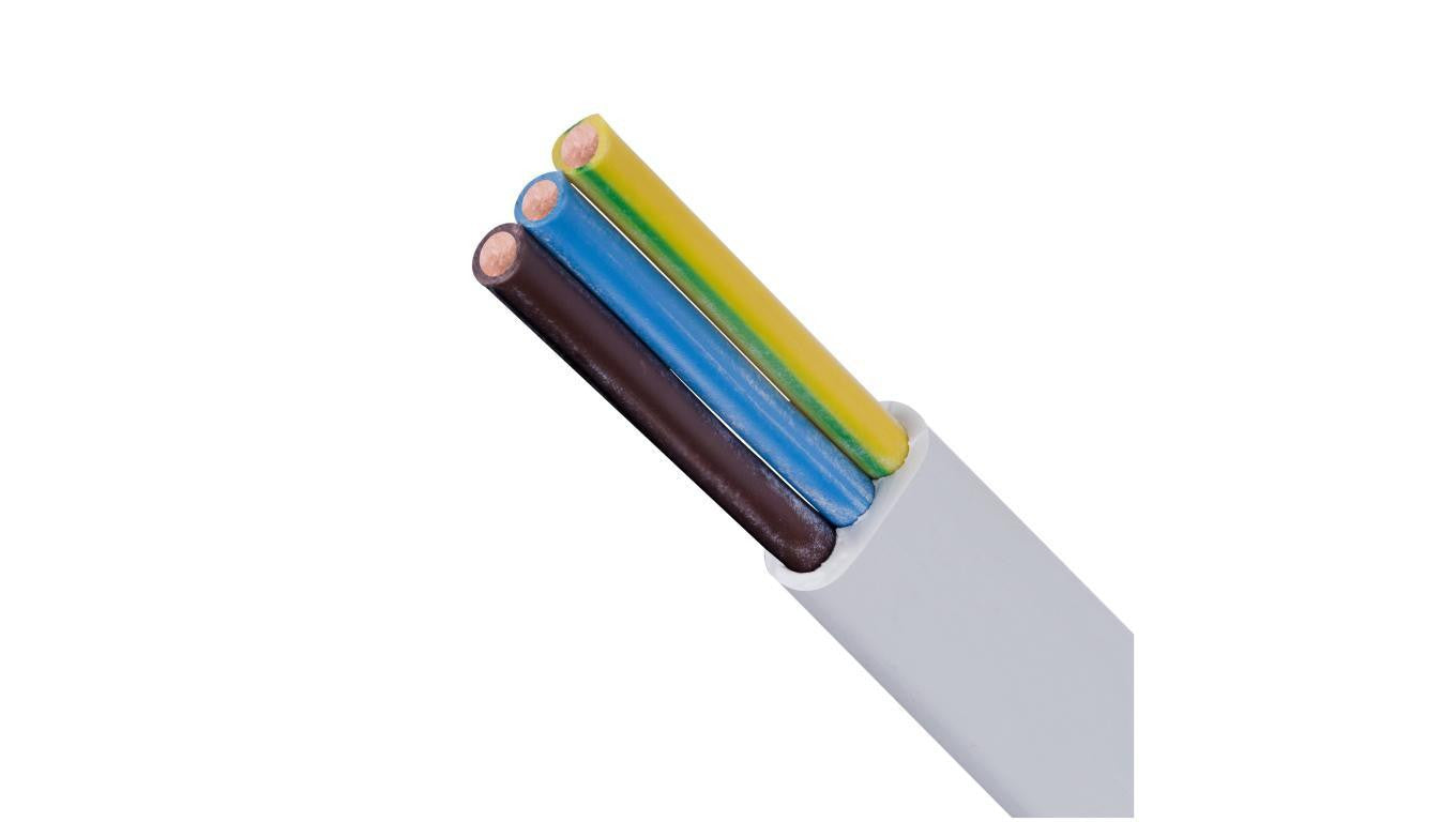 Kabel instalacyjny płaski YDYp 3x2,5mm2 biały 450/750V drut Eltrim /100m/