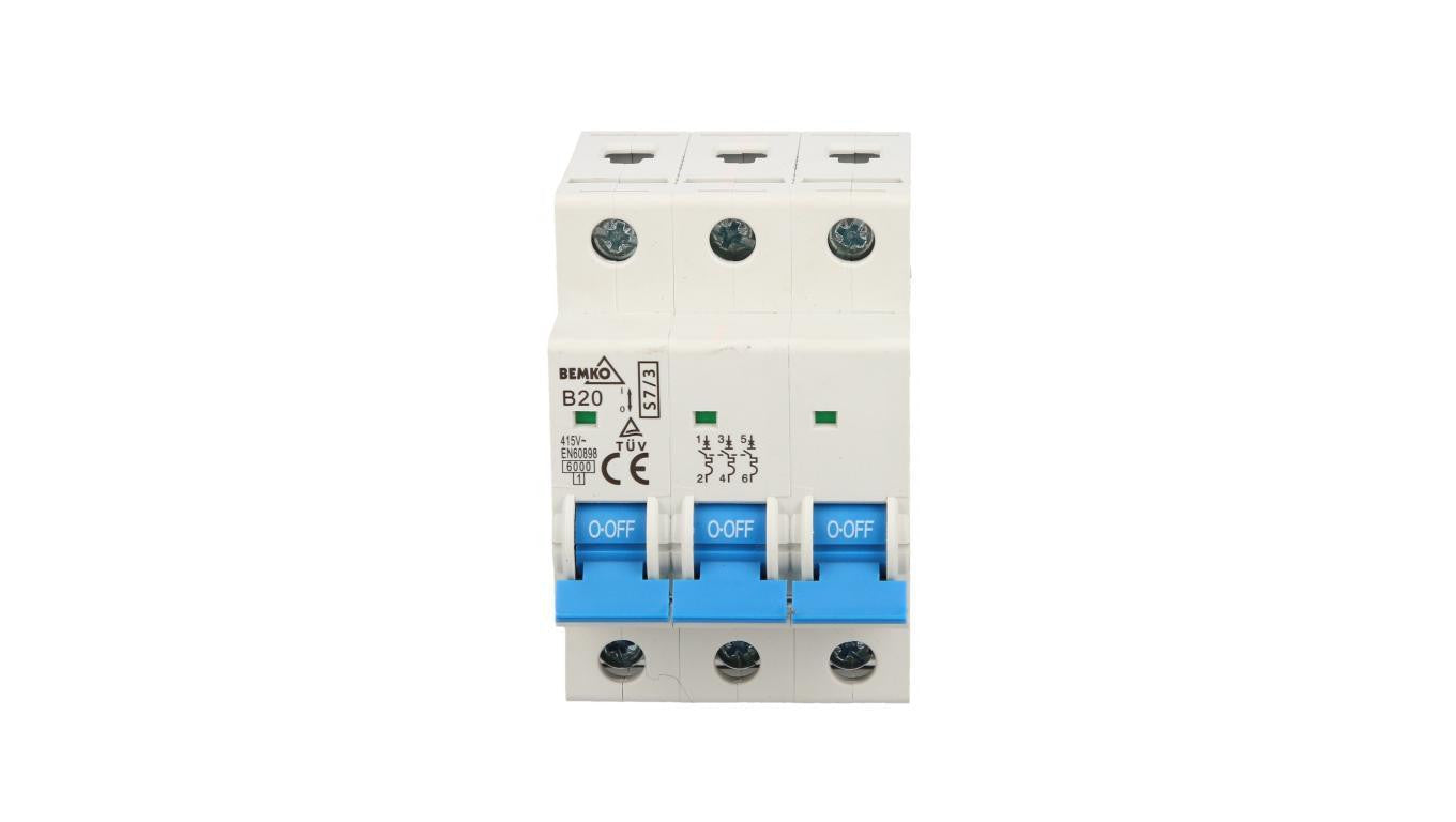 Wyłącznik nadprądowy 3P B 20A 6kA AC A00-S7-3P-B20