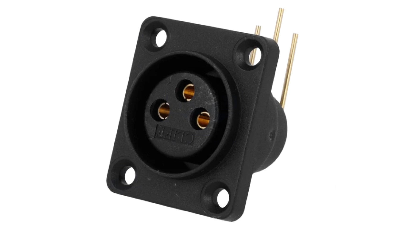 Gniazdo XLR żeńskie -PIN 3 kątowe 90 uszczelniane THT 5A CP30072