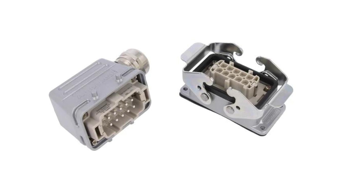 Złącze HDC męski + żeński C146 10-PIN 10+PE rozmiar E10 C146 10E010 922 1