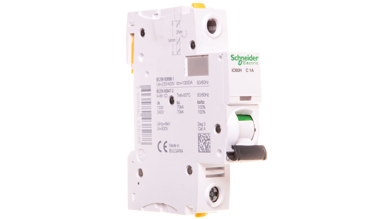 Wyłącznik nadprądowy 1P C 1A 10kA AC iC60H-C1 Acti9 A9F07101
