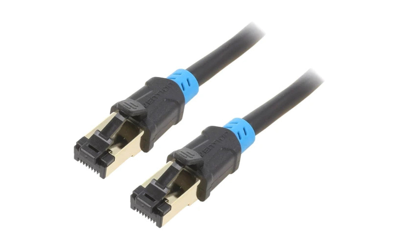 Patch cord S/FTP 6 Cu PVC czarny 5m RJ45 wtyk,z obu stron VAP-A06-B500