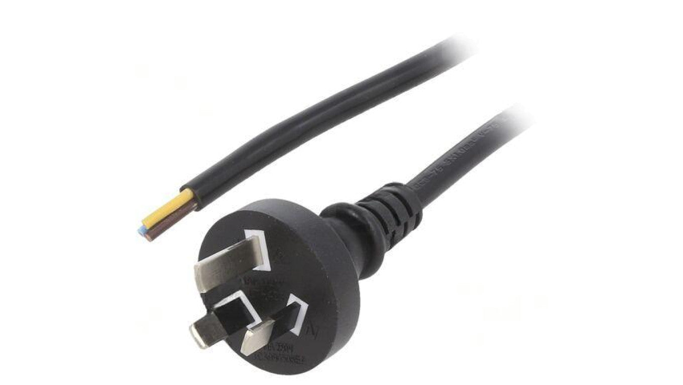 Kabel: 3x1mm2, AS/NZS 3112 (I) wtyk, 3m, 10A LT-423 3X1.0 BLK 3M END CUT