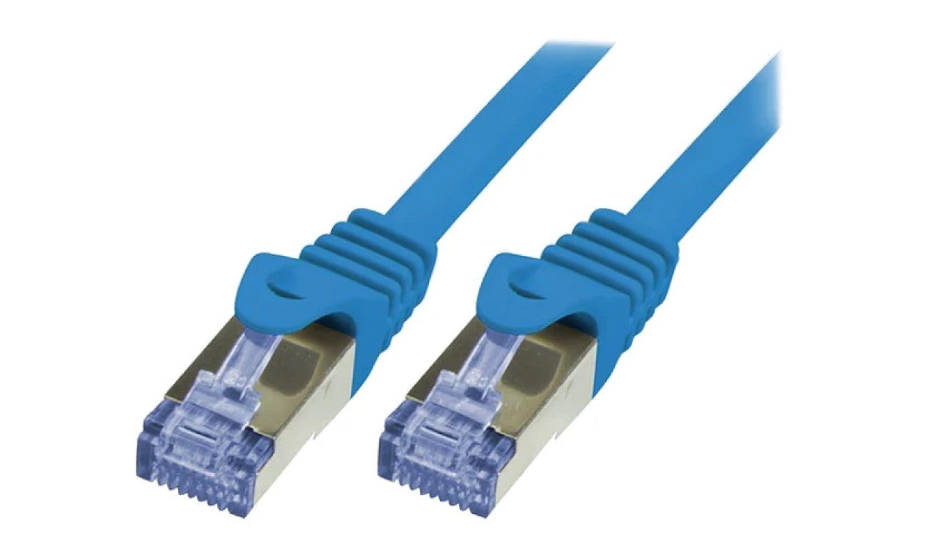 CQ3076S Patch cord S/FTP 6a linka Cu LSZH niebieski 5m 26AWG