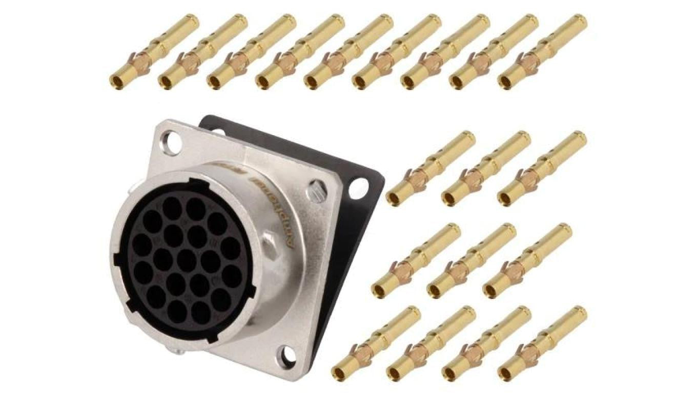 Złącze okrągłe gniazdo kołnierz (4 otwory),na panel 19-PIN RT001619SNH-K