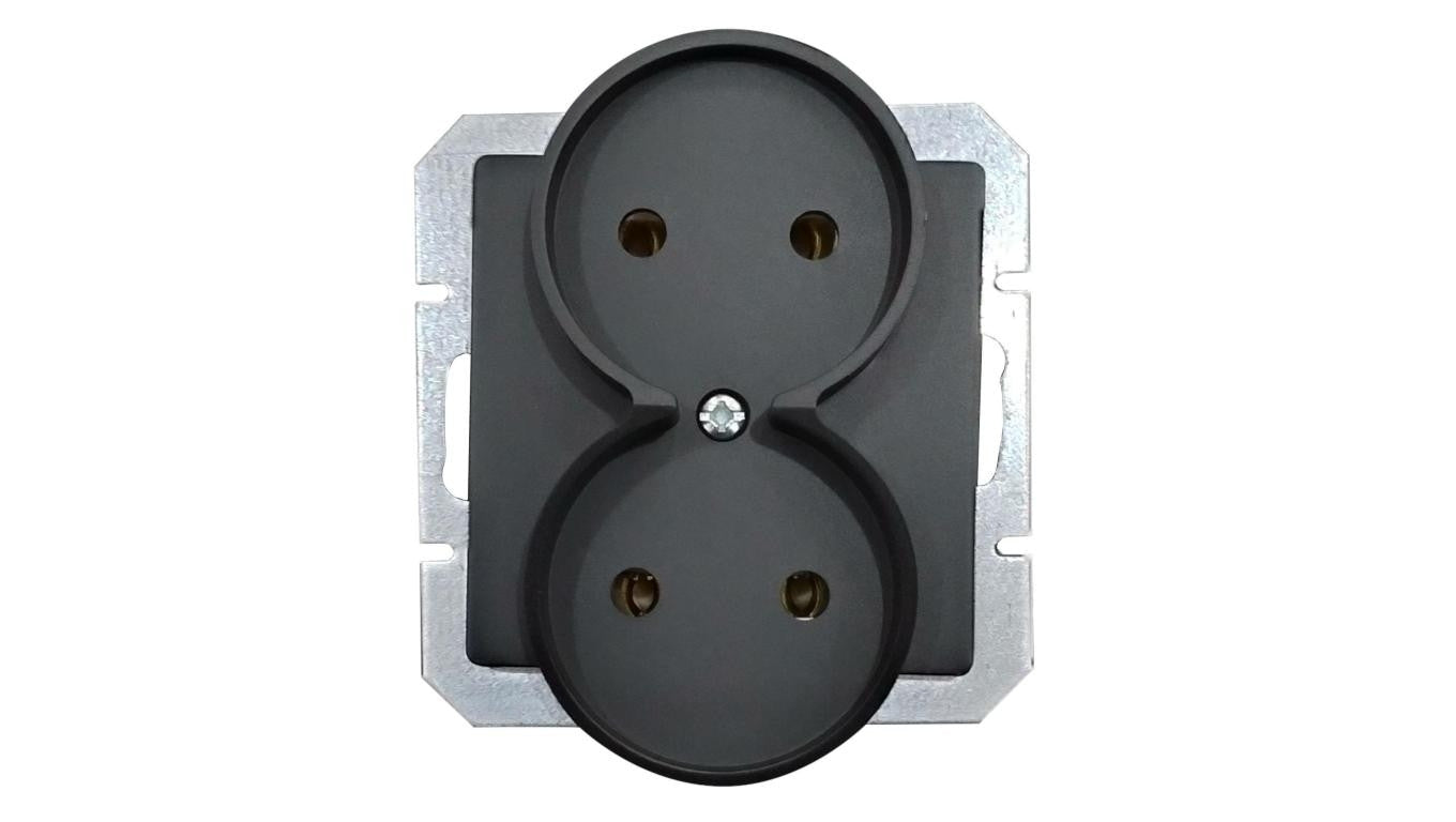 MAGIC Gniazdo podwójne B/U czarny mat GPt-5 M moduł CZ/MAT