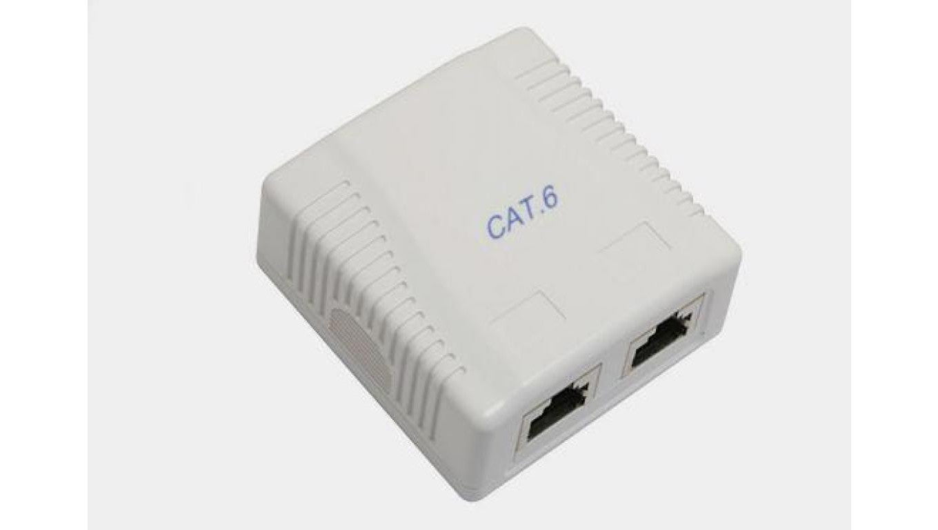 Gniazdo modularne natynkowe 2xRJ-45 kat.6 8p8c złącze Krone
