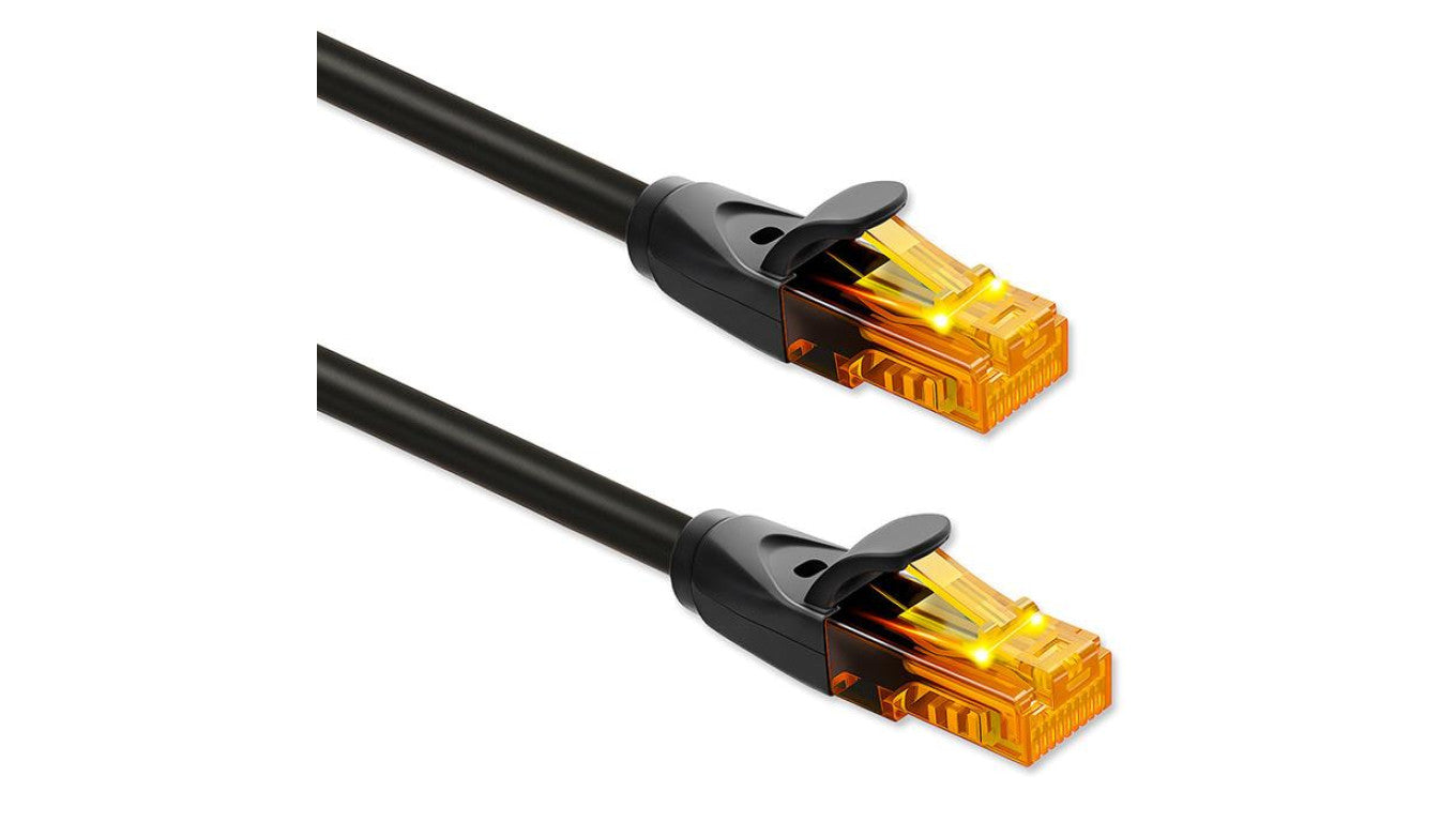 Qoltec Kabel Patchcord UTP CAT6 2 x RJ-45 High speed 1Gb/s Pozłacane styki 25m czarny
