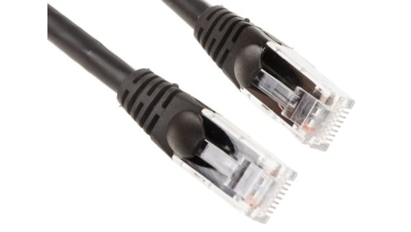Kabel kategorii 6, Czarny, Wtyk RJ45/męski RJ45dł.: 500mm, mat. koszulki: LSZH