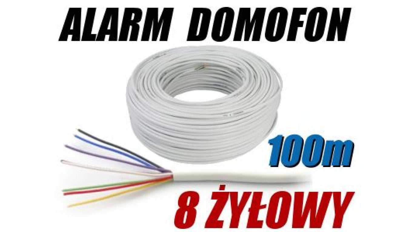 PRZEWÓD ALARMOWY DOMOFONOWY YTDY 8X0,5 - 100M