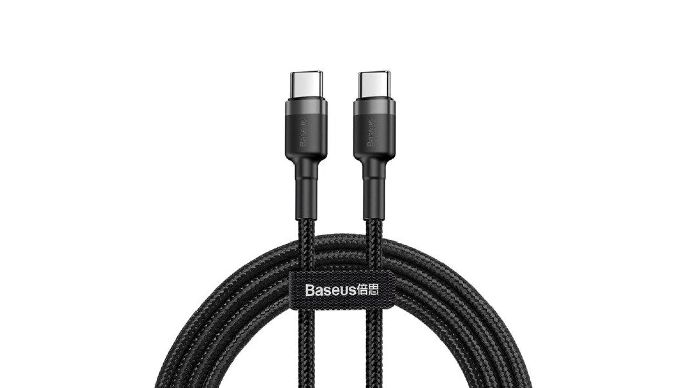 BASEUS Kabel USB 2.0 typ-C (wtyk / wtyk) Quick Charge 3.0 Power Delivery 2.0 (3A 60W) 1m