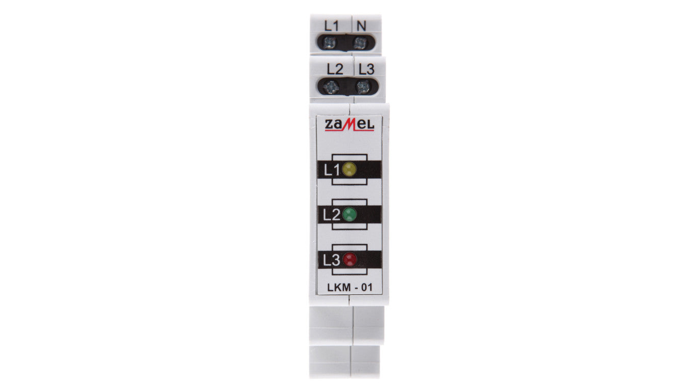 Lampka modułowa 3-fazowa czerwona/zielona/żółta 230-400V AC LKM-01-40 EXT10000039