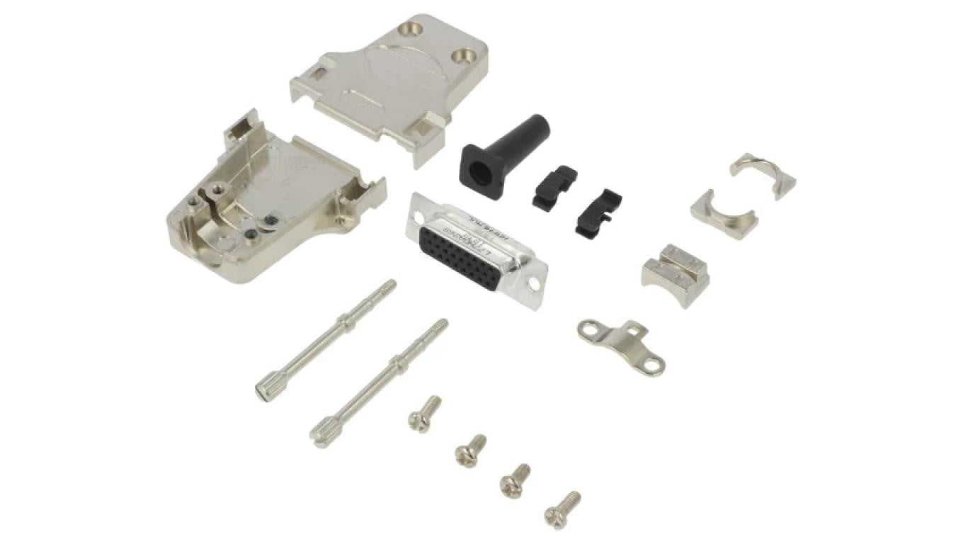 D-Sub HD -PIN 26 żeńskie proste lutowanie na przewód UNC 4-40 L17DTZF15-LJS-RG+L77HDA26S