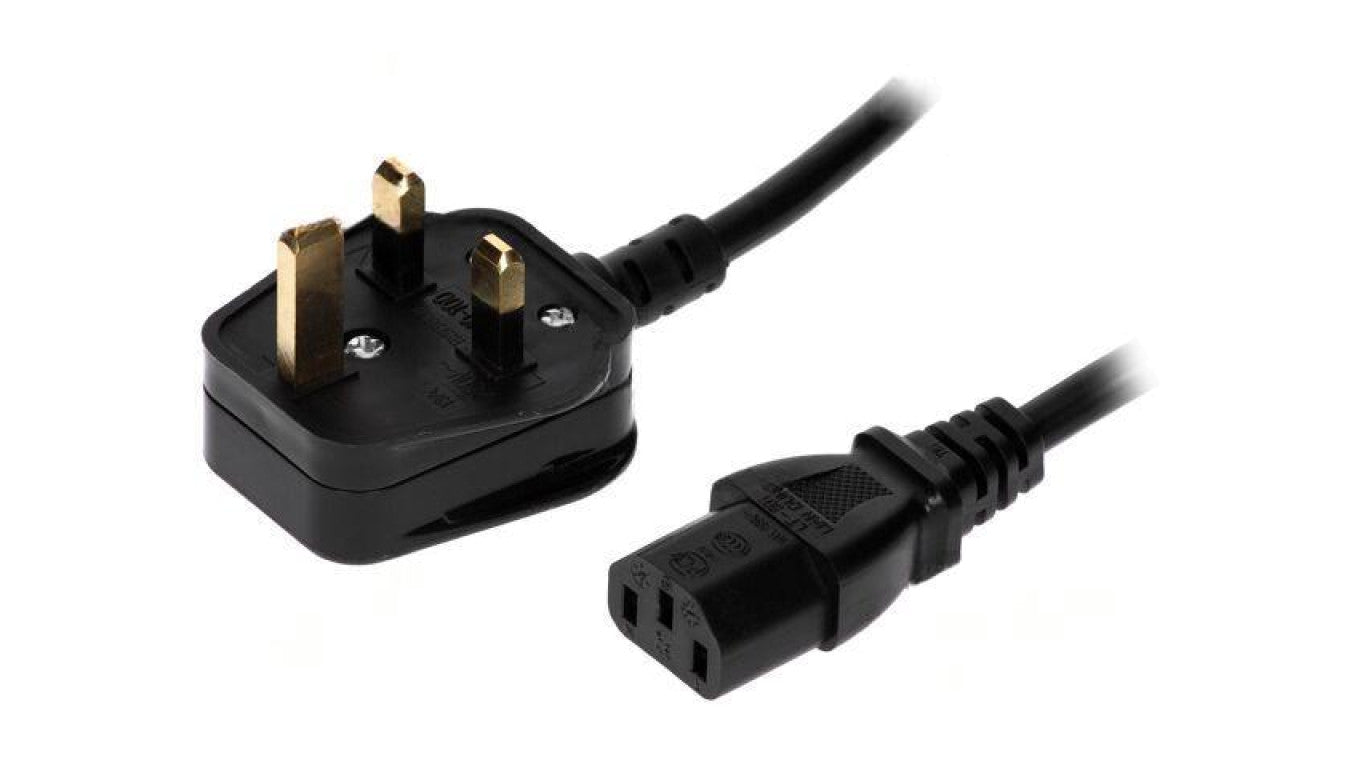 Kabel: 3x0,75mm2, BS 1363 (G) wtyk,IEC C13 żeński, 1,8m LT-327(3A) +501 H05VV-F BLK 1.8M