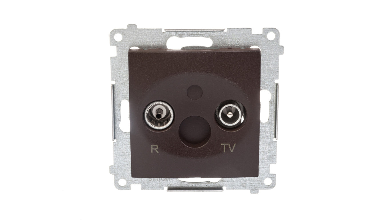 Simon 54 Gniazdo antenowe R/TV zakończeniowe brąz mat DAZ.01/46