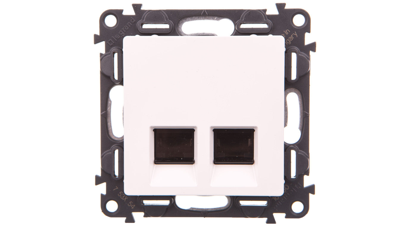 VALENA LIFE Gniazdo komputerowe 2xRJ45 kat.5e FTP białe 753154