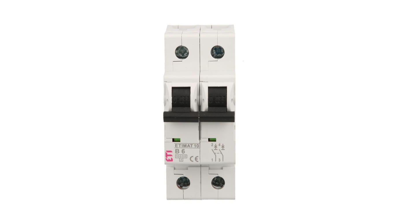 Wyłącznik nadprądowy 2P B 6A 10kA AC ETIMAT10 002123712