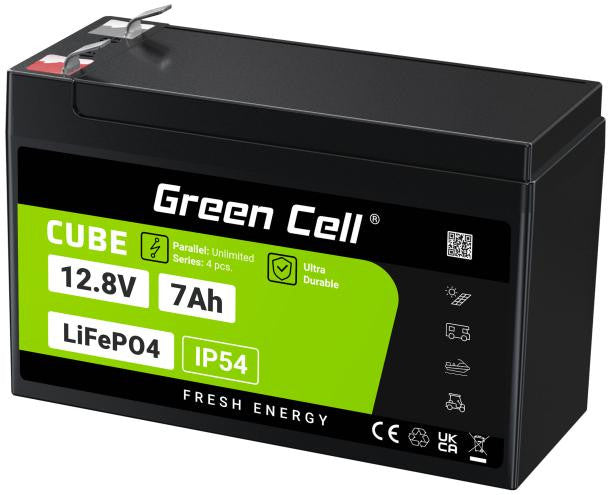 AKUMULATOR LITOWO-ŻELAZOWO-FOSFORANOWY LiFePO4 Green Cell Cube 12.8V 7Ah LFPGC12V7AH