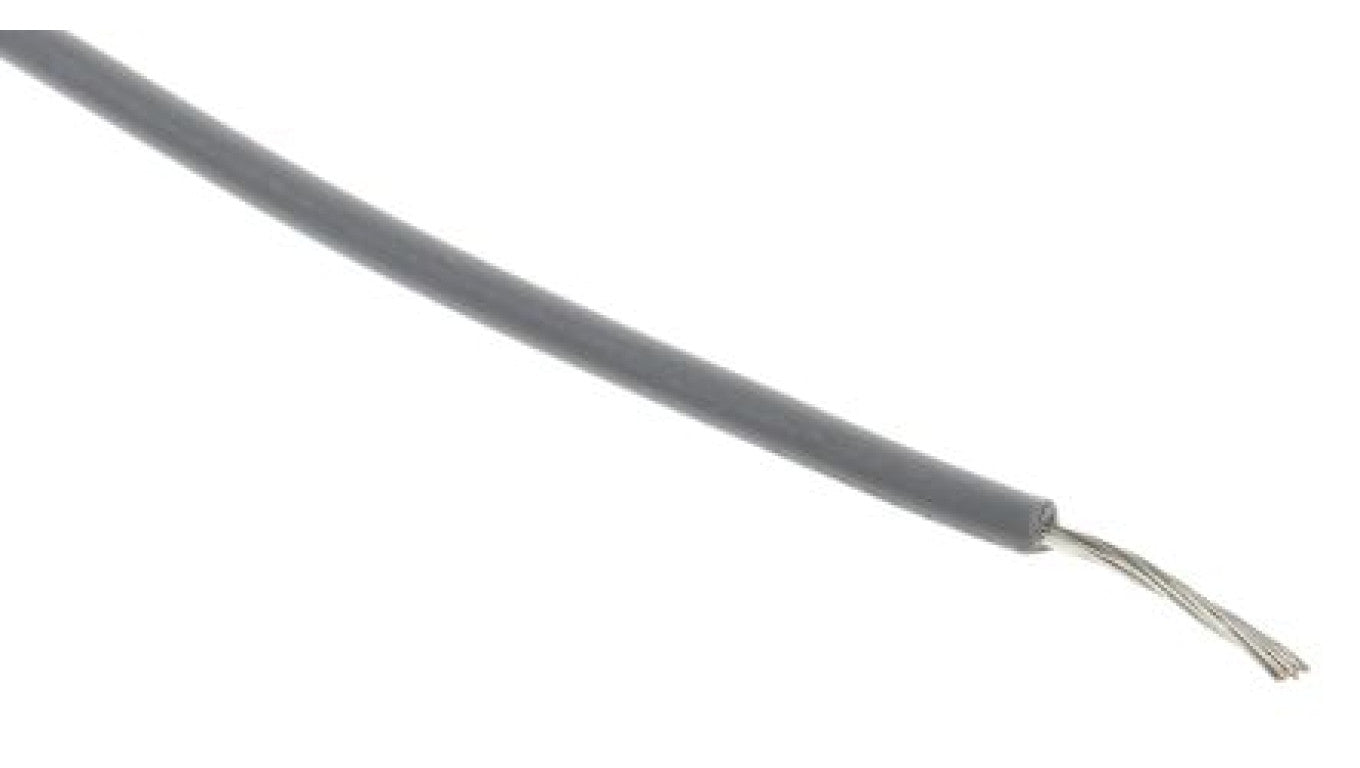 Przewód jednożyłowy linkowy, UL 3239, 0,33 mm², 17/0,16 mm, 22 AWG, XLPE, 6 kV DC, Szary, dł. 100m, RS PRO