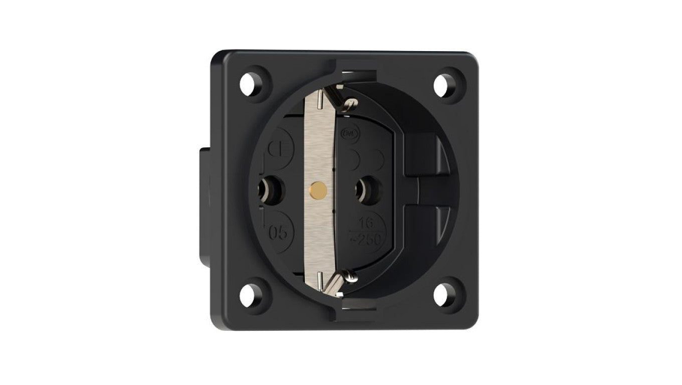Gniazdo prądowe tablicowe 2P+Z Schuko 230V 16A czarne IP20 P-Nova+ PCE