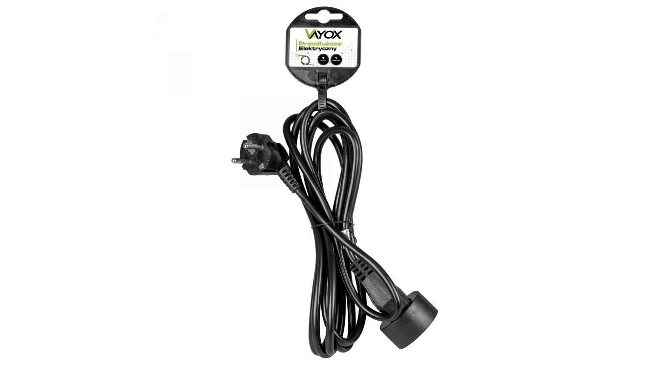 Przedłużacz elektryczny 1 gn+0 3m czarny VA0310-3B Vayox