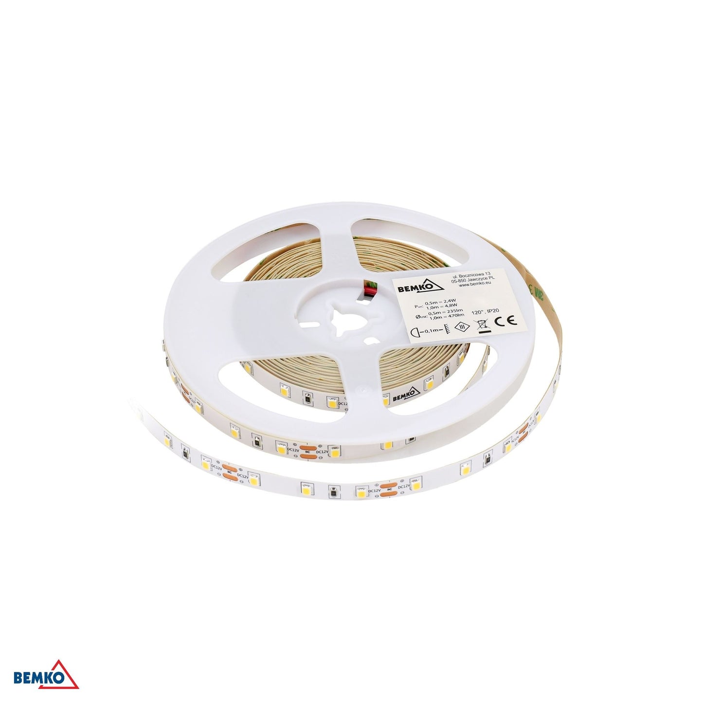 Taśma LED premium 12V DC 2835 300LED/5M 4.8W/1M IP20 biała ciepła