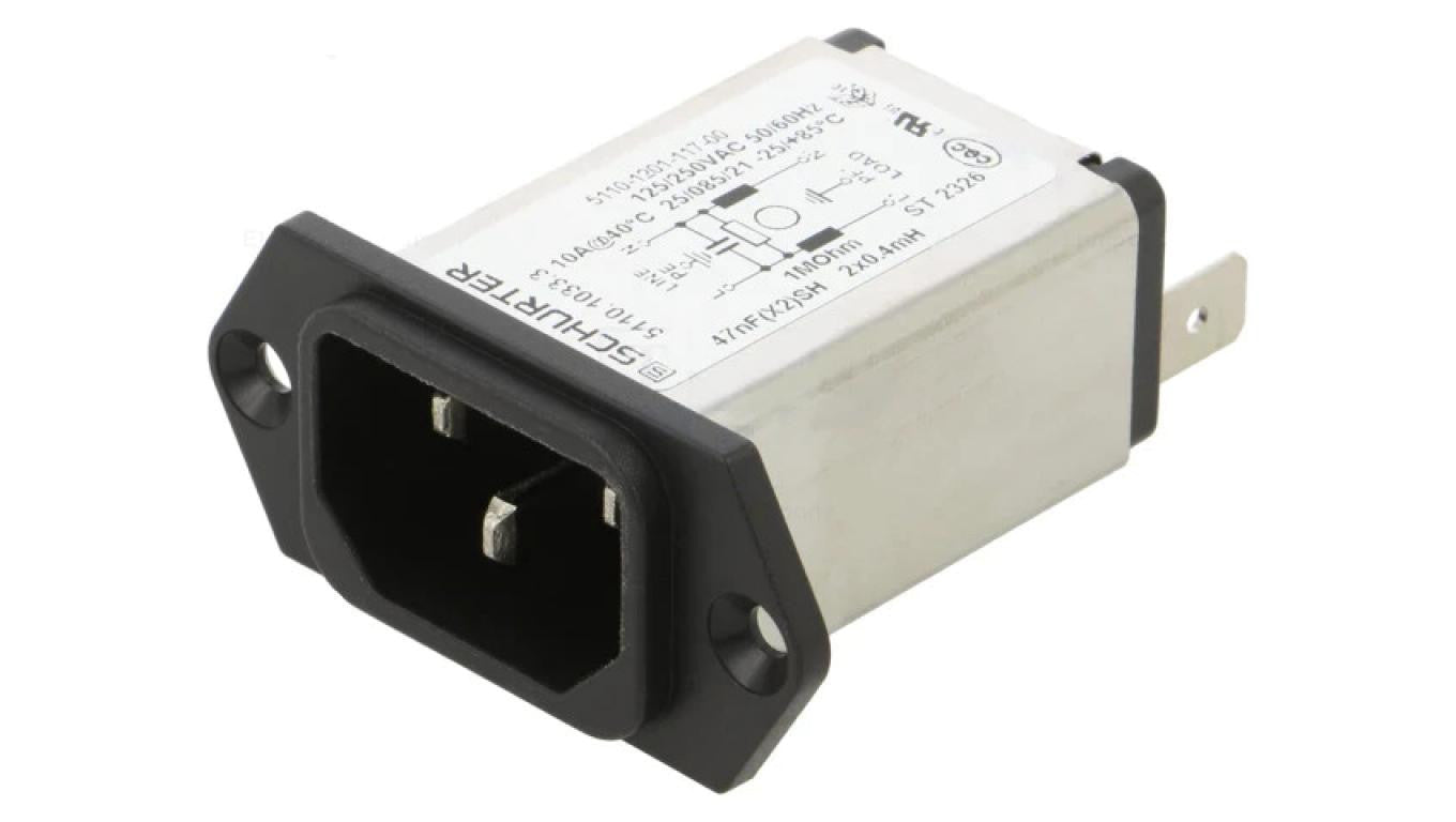 Złącze zasilające AC gniazdo męskie 10A 250VAC IEC 60320 5110.1033.3