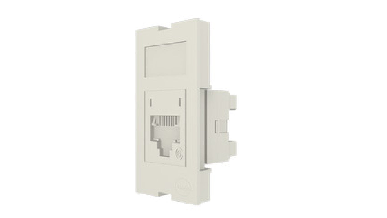 Moduł 22,5x45mm 1xRJ45 kątowy, 568A/B, UTP, DataGate+ PowerCat 5e, Biały MLG-00028-02