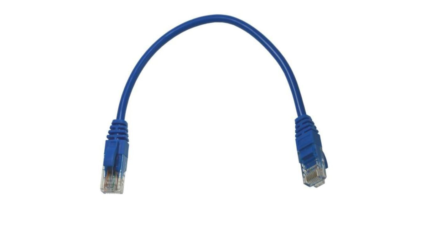 Kabel patchcord UTP5 0,25m niebieski