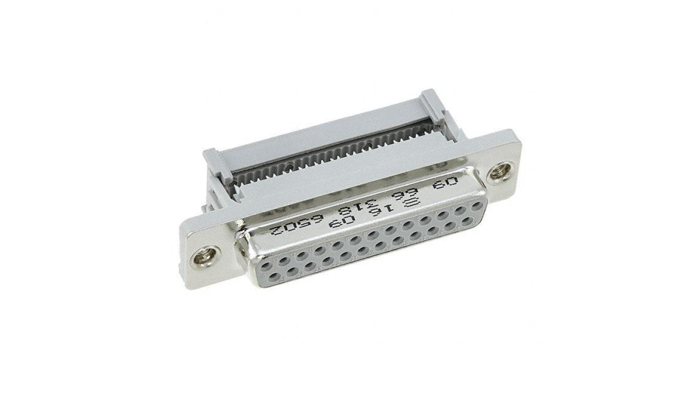 D-Sub PIN: 25 wtyk żeńskie na taśmę IDC UNC 4-40 1,27mm 09663186502
