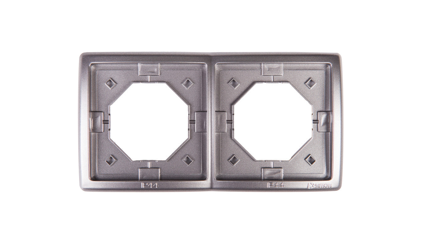 Simon Basic Standard Ramka bryzgoszczelna podwójna z uszczelką IP44 stal inox BMR2B/21