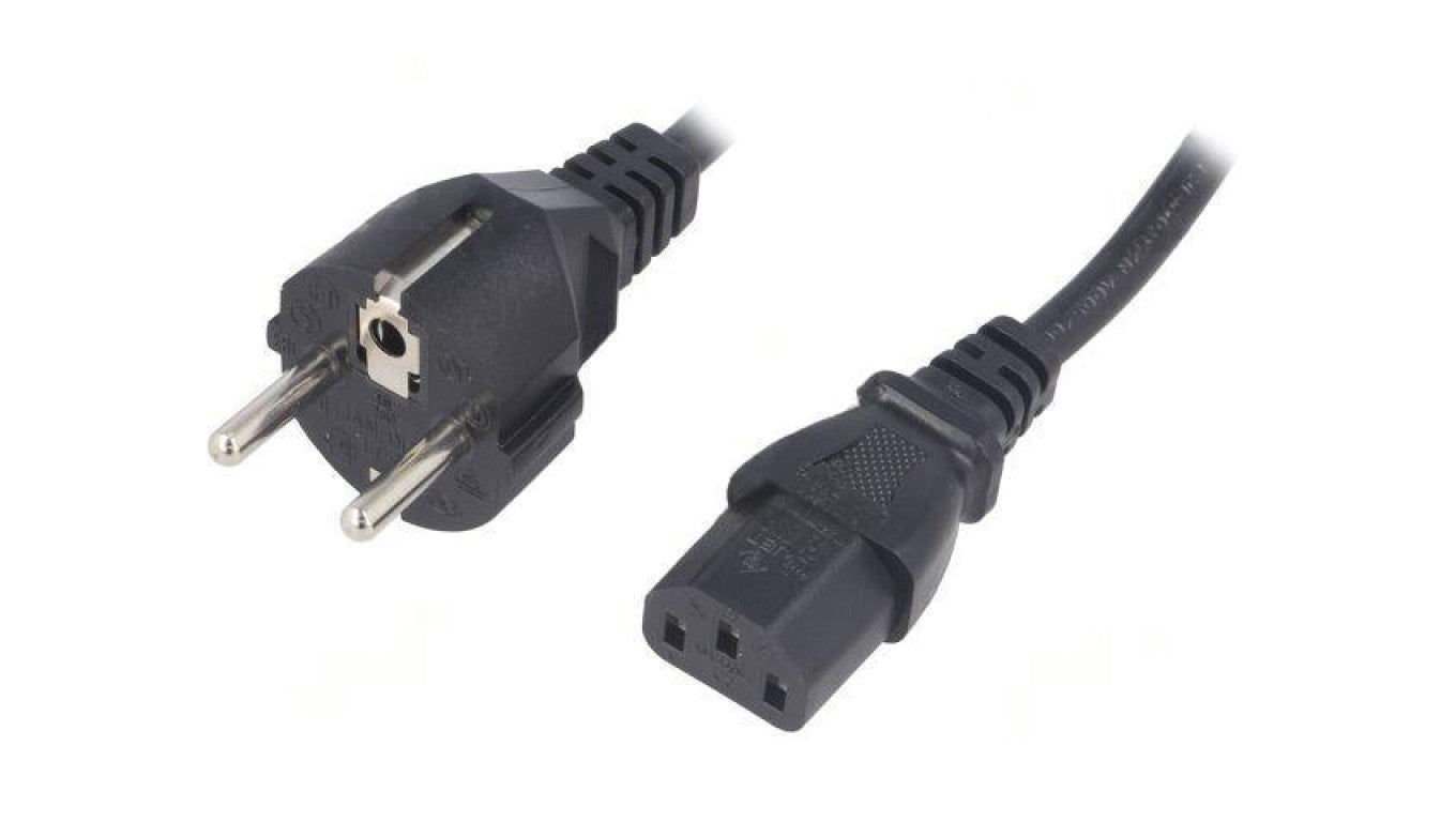 Kabel: 3x0,75mm2, CEE 7/7 (E/F) wtyk,IEC C13 żeński, 1,8m LT-312+501 H05VV-F 3X0.75 BLK 1.8M