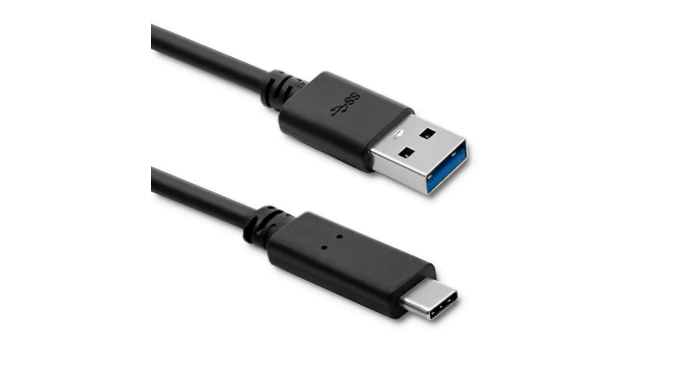 Qoltec Kabel USB 3.1 typ C męski USB 3.0 A męski 1.8m Czarny