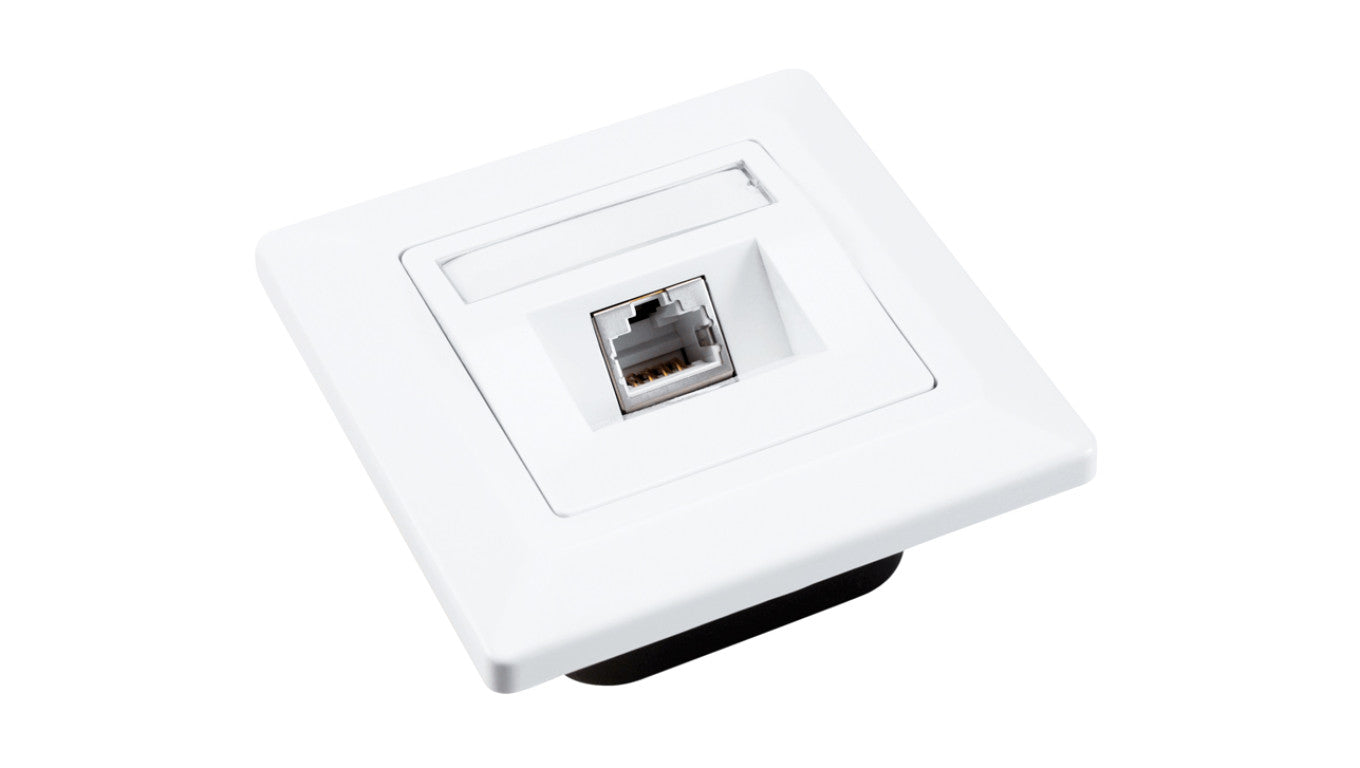 Gniazdko Solarix CAT5E STP 1 x RJ45 podtynkowe białe SX9-1-5E-STP-WH