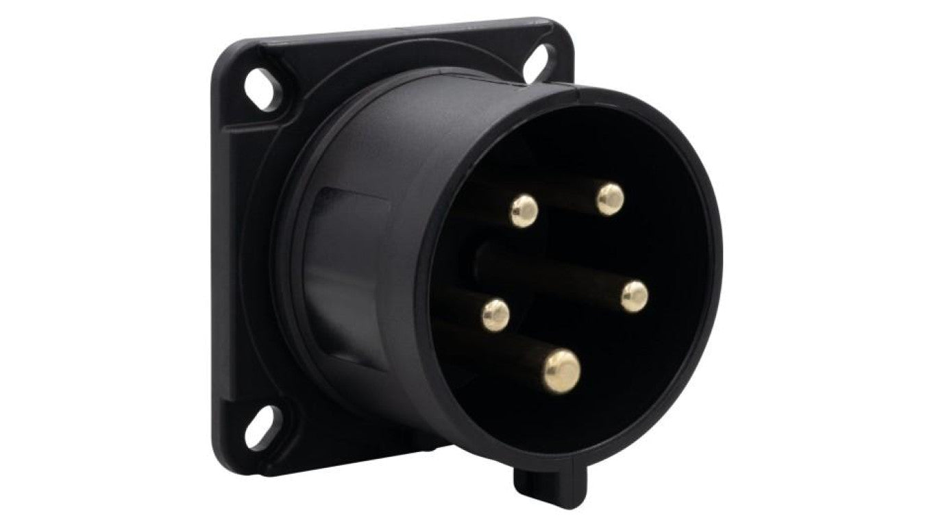 Wtyk siłowy tablicowy odbiornikowy 32A 5p 380V-415V /FE/ IP44 czarny
