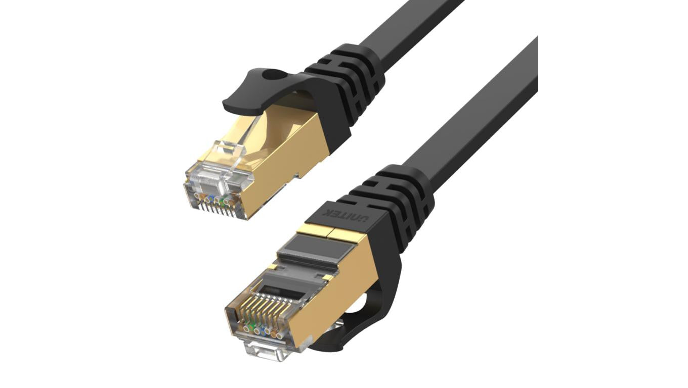 Patchcord S/STP kat.7 1m, płaski C1897BK-1M
