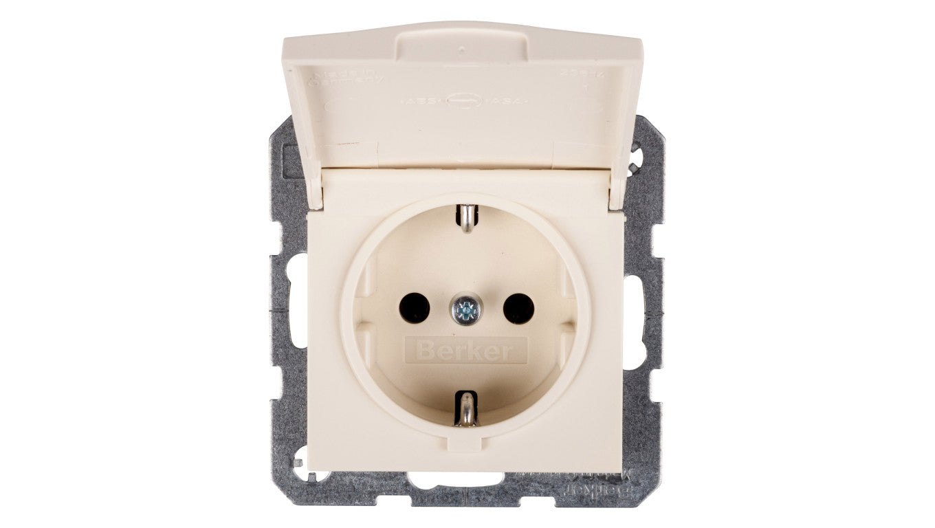 Berker/B.Kwadrat Gniazdo Schuko 16A IP20 z klapką kremowe S.1 47518982
